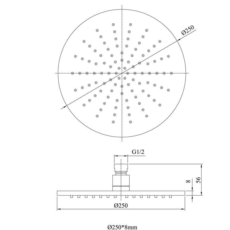 Black collection Slimline Round Shower Head Lime Kitchen & Bathroom